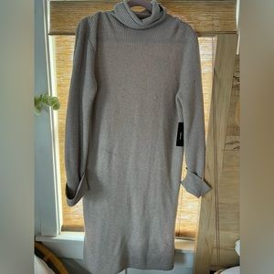 Lulu’s Cream Midi Turtleneck Sweater Dress